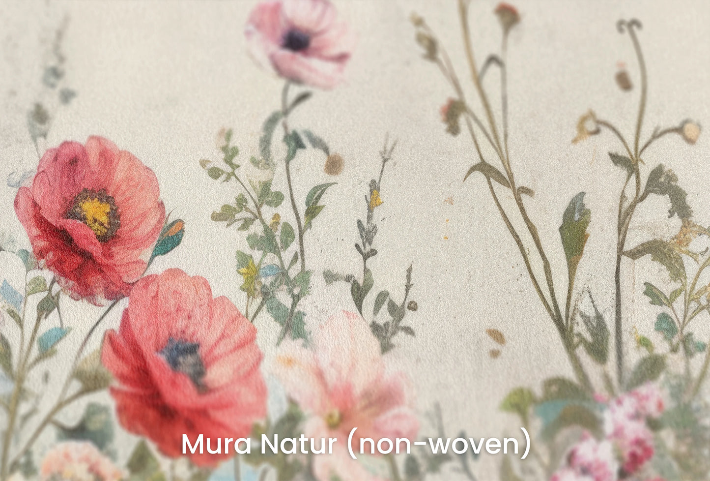 Zbliżenie na artystyczną fototapetę o nazwie VividField na podłożu Mura Natur (non-woven) - naturalne i ekologiczne podłoże.