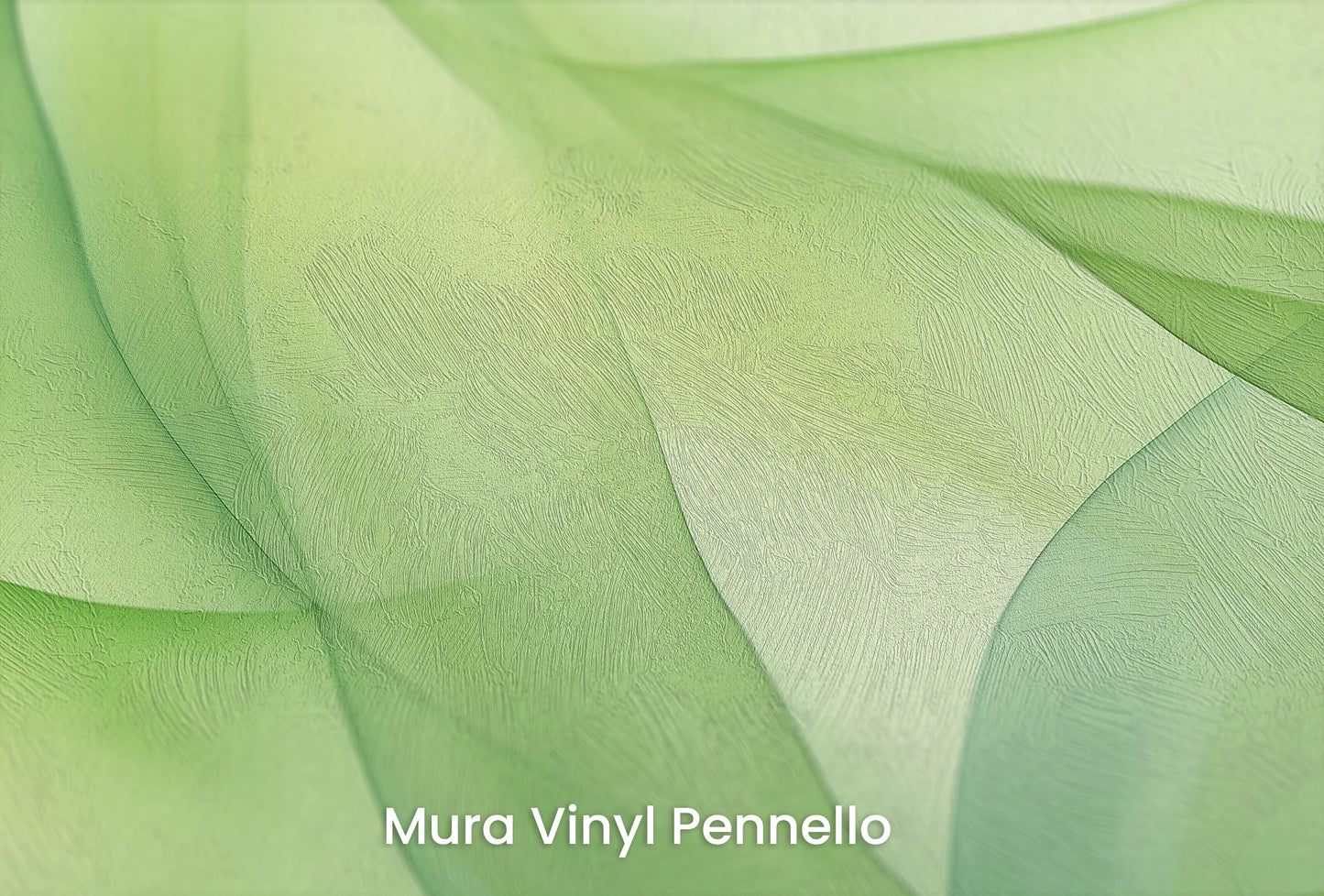 Zbliżenie na artystyczną fototapetę o nazwie Zielone Marzenie na podłożu Mura Vinyl Pennello - faktura pociągnięć pędzla malarskiego.