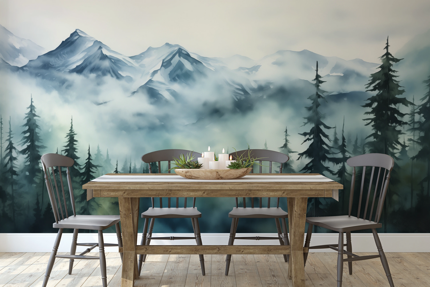 Fototapeta o nazwie Misty Pines użyta w aranzacji wnętrza.