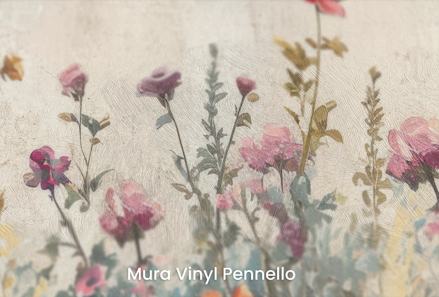 Zbliżenie na artystyczną fototapetę o nazwie AutumnRadiance na podłożu Mura Vinyl Pennello - faktura pociągnięć pędzla malarskiego.
