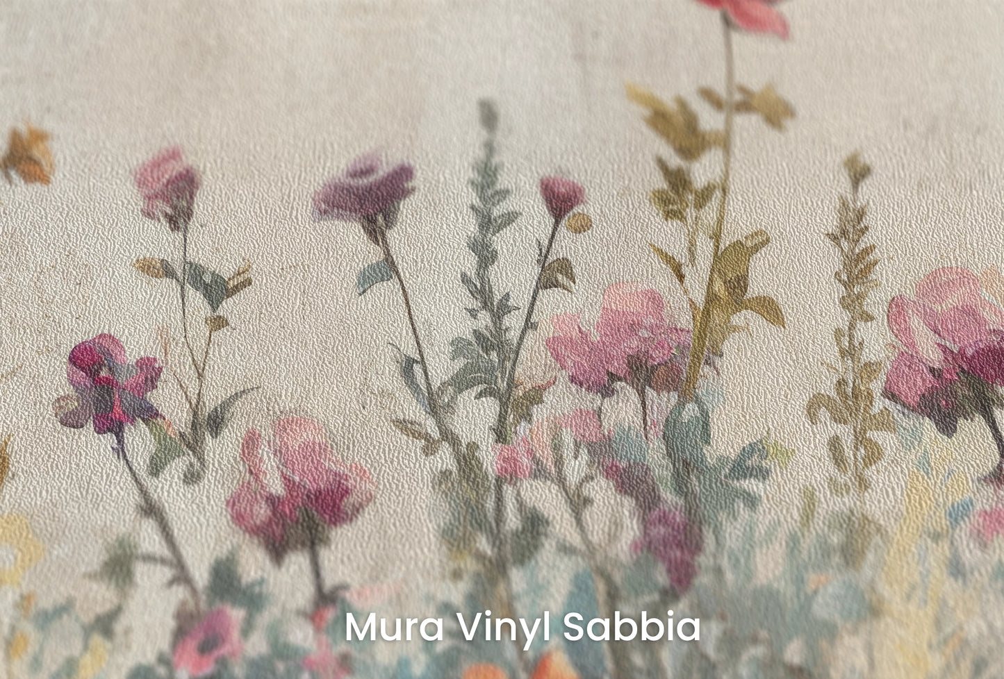 Zbliżenie na artystyczną fototapetę o nazwie AutumnRadiance na podłożu Mura Vinyl Sabbia struktura grubego ziarna piasku.