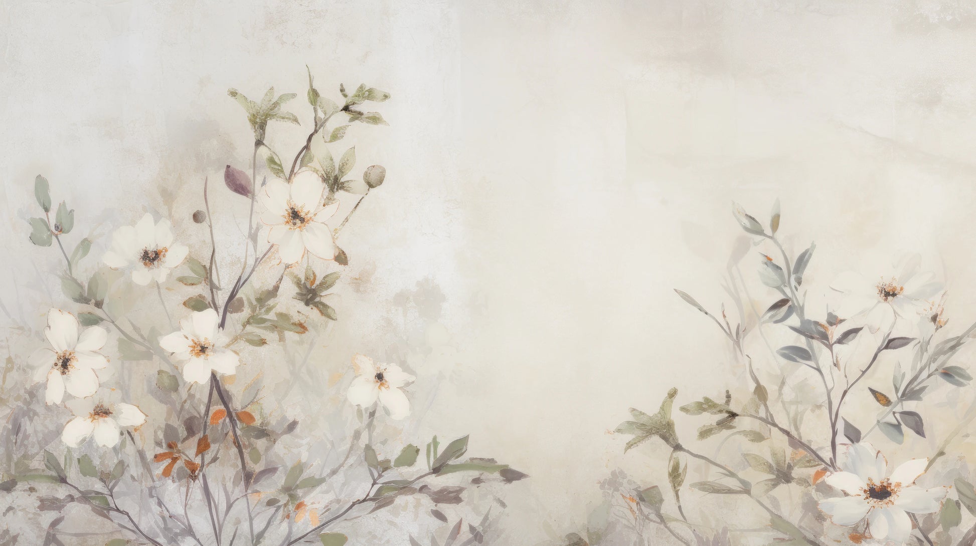 Prezentacja całego wzoru fototapety o nazwie TranquilGreens