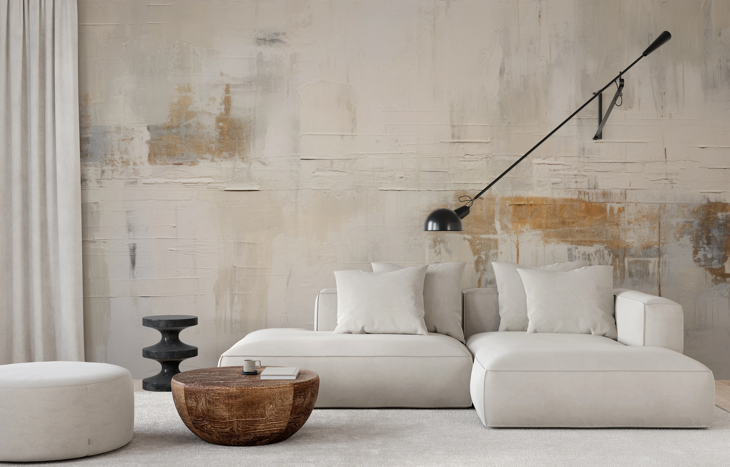 Fototapeta artystyczna o nazwie Reflective Echo pokazana w aranżacji wnętrza.