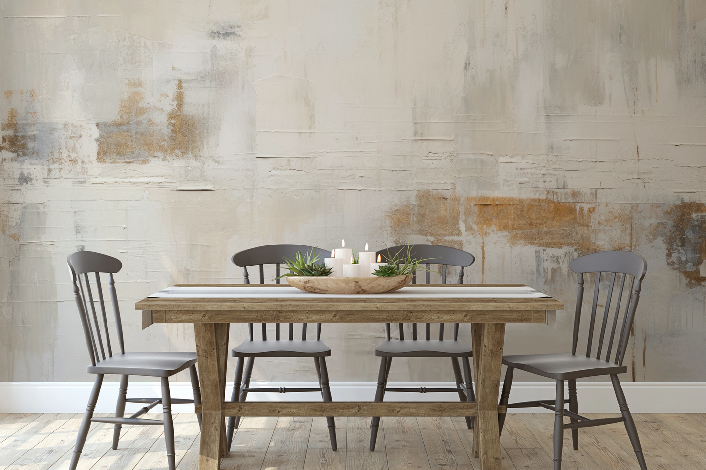 Wzór fototapety artystycznej o nazwie Reflective Echo pokazanej w aranżacji wnętrza.