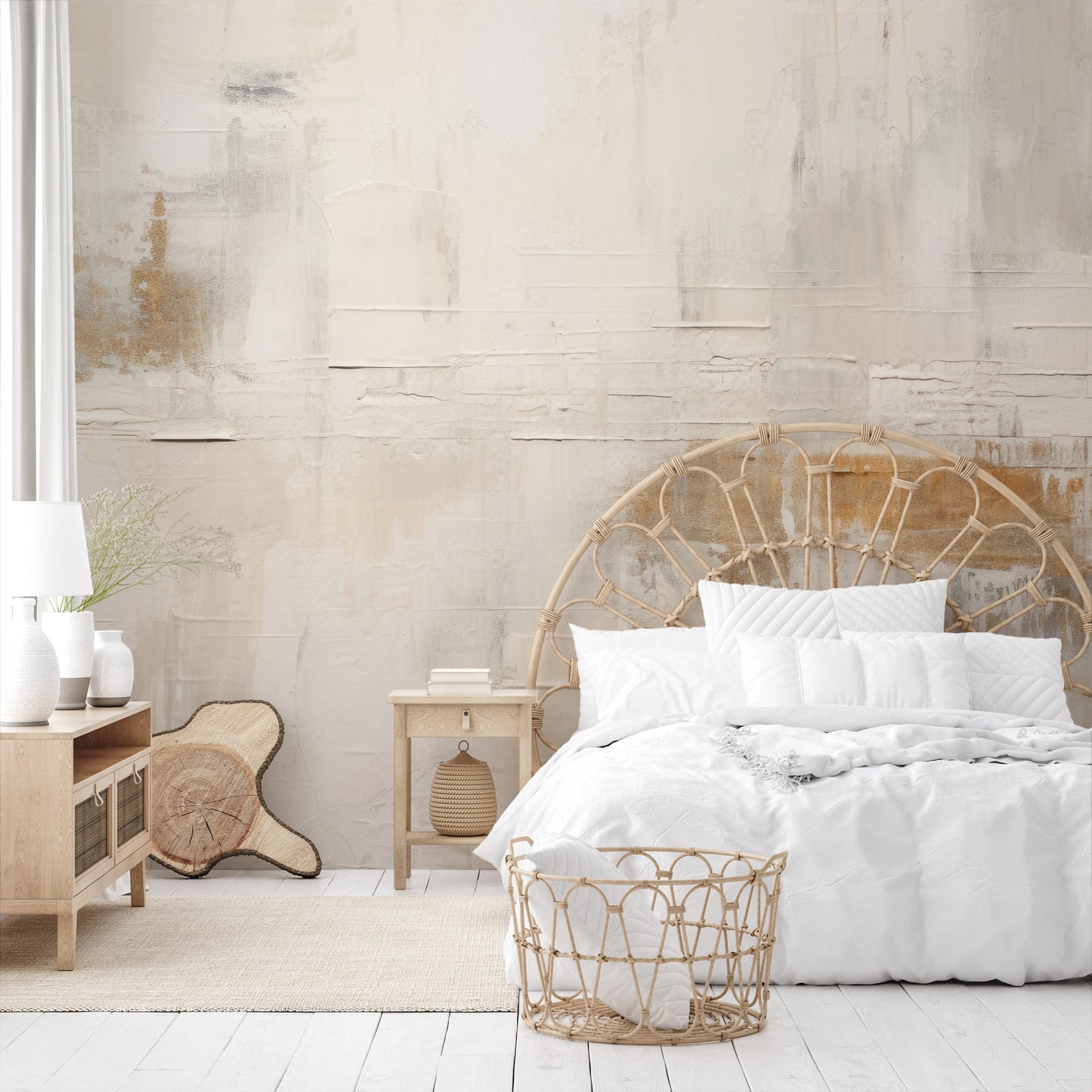 Wzór fototapety malowanej o nazwie Reflective Echo pokazanej w aranżacji wnętrza.