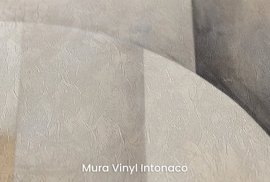 Zbliżenie na artystyczną fototapetę o nazwie Abstract Harmony #3 na podłożu Mura Vinyl Intonaco - struktura tartego tynku.