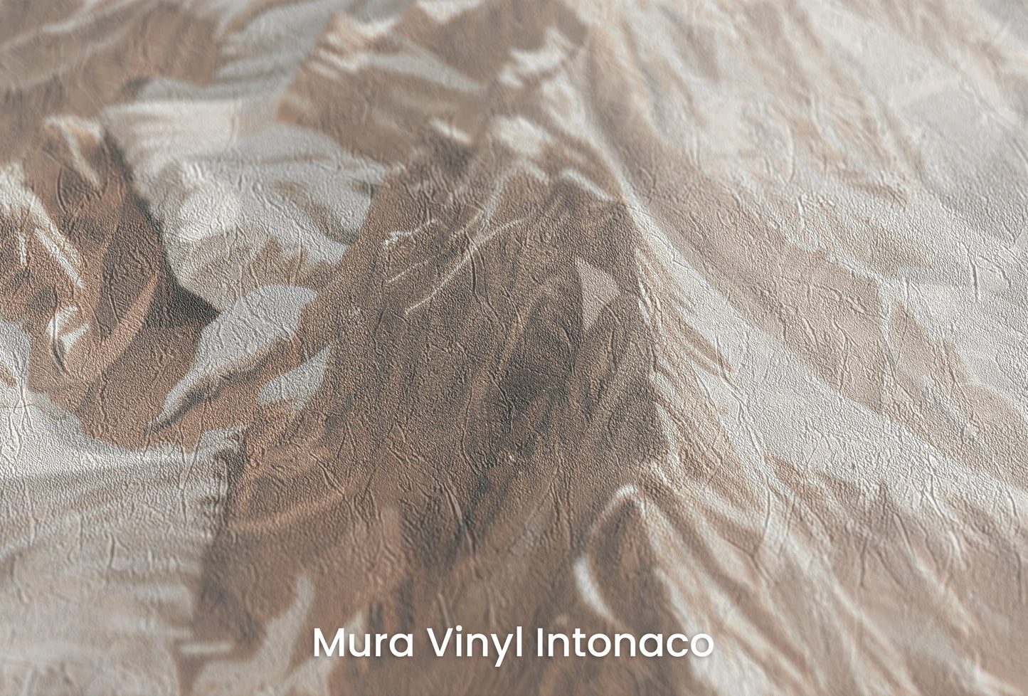Zbliżenie na artystyczną fototapetę o nazwie Beige Summit na podłożu Mura Vinyl Intonaco - struktura tartego tynku.