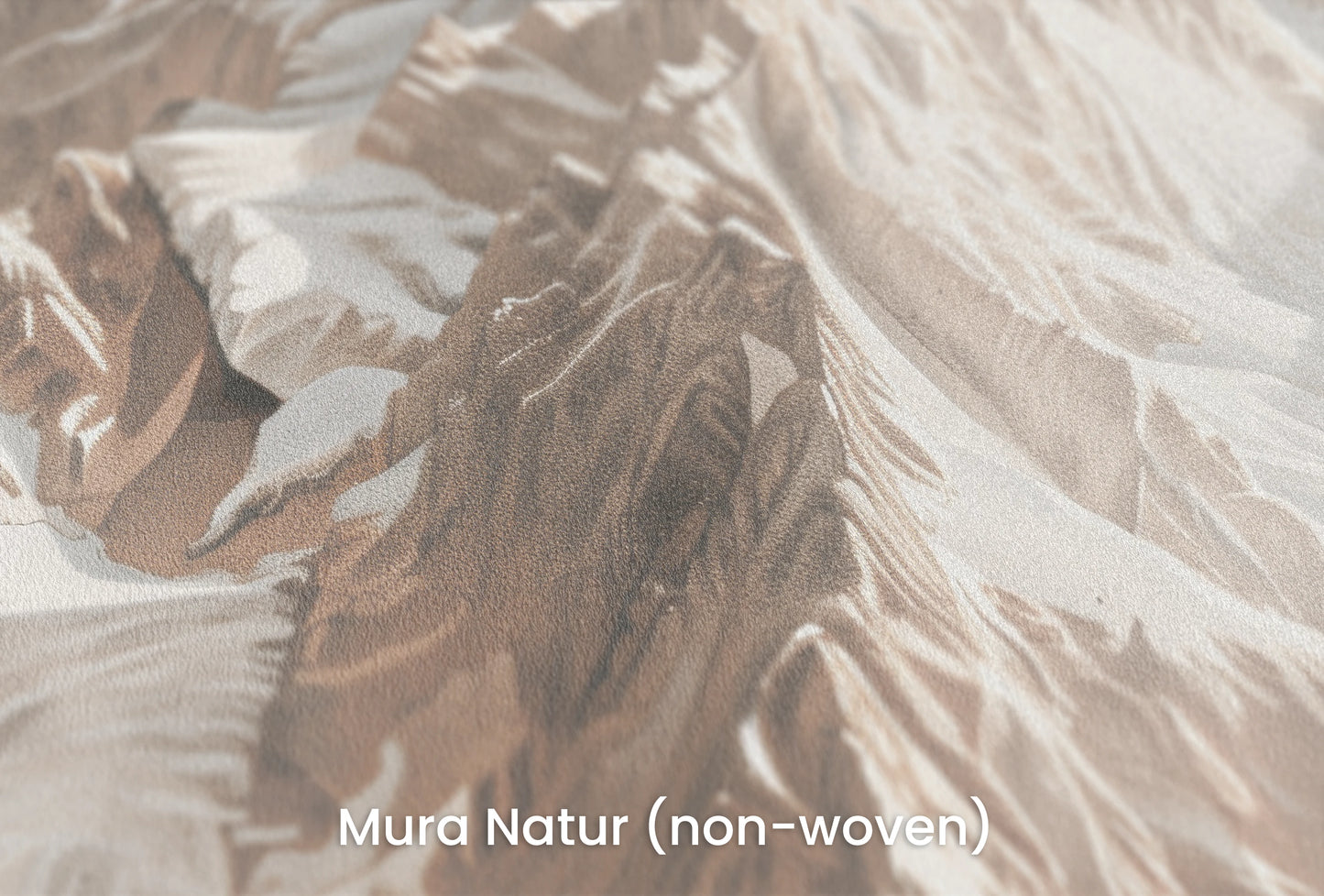 Zbliżenie na artystyczną fototapetę o nazwie Beige Summit na podłożu Mura Natur (non-woven) - naturalne i ekologiczne podłoże.