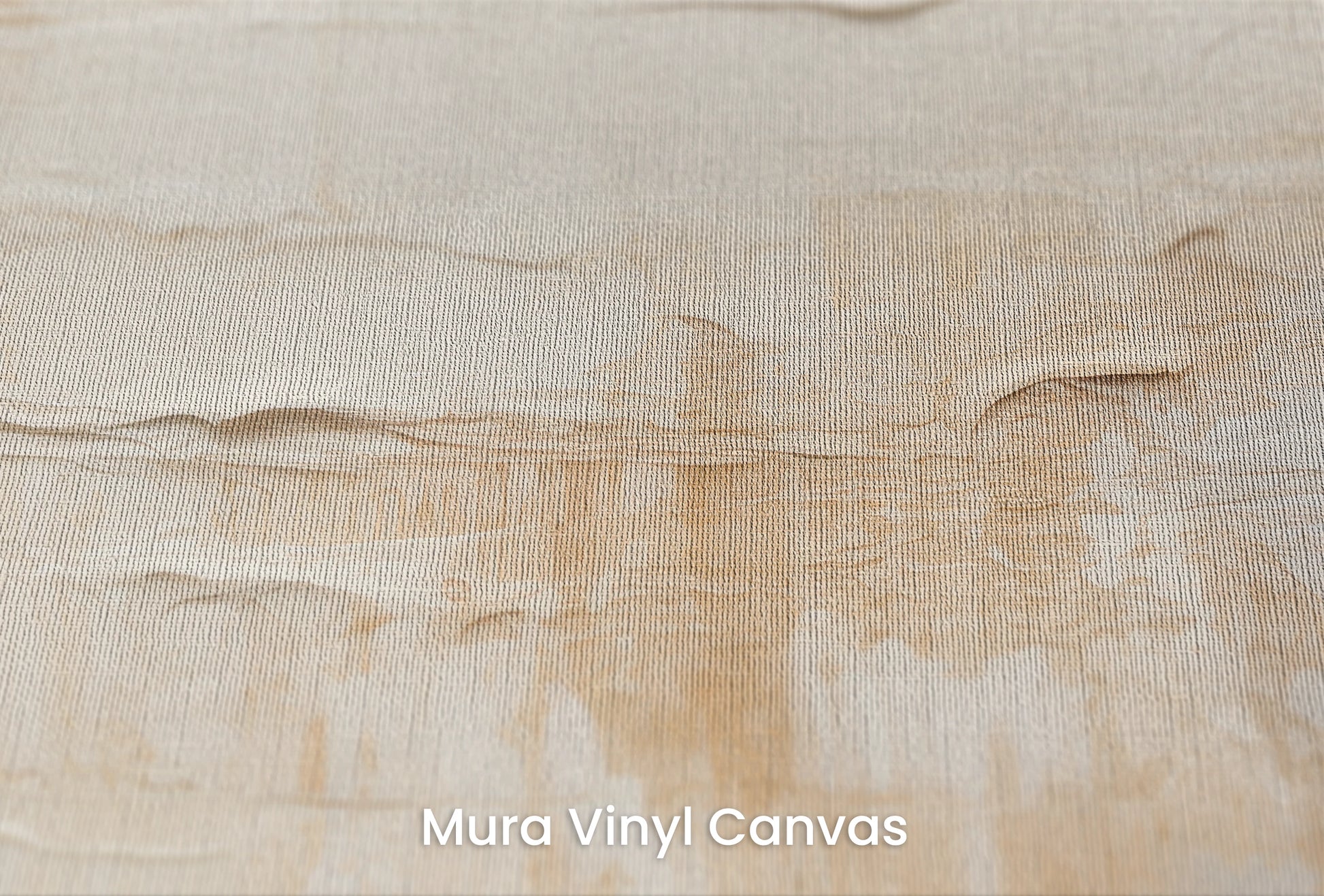 Zbliżenie na artystyczną fototapetę o nazwie Cream Stratums na podłożu Mura Vinyl Canvas - faktura naturalnego płótna.