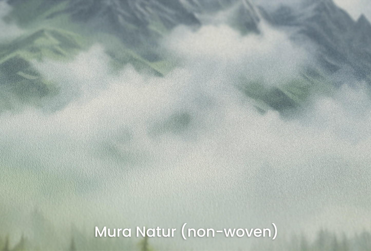 Zbliżenie na artystyczną fototapetę o nazwie Emerald Fog na podłożu Mura Natur (non-woven) - naturalne i ekologiczne podłoże.