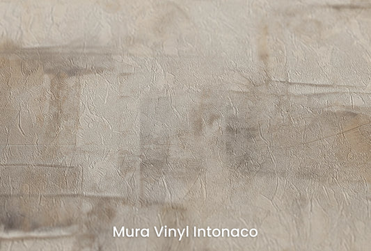 Zbliżenie na artystyczną fototapetę o nazwie Monochrome Palette na podłożu Mura Vinyl Intonaco - struktura tartego tynku.