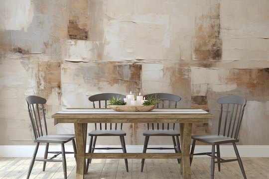 Wzór fototapety artystycznej o nazwie Urban Fresco pokazanej w aranżacji wnętrza.