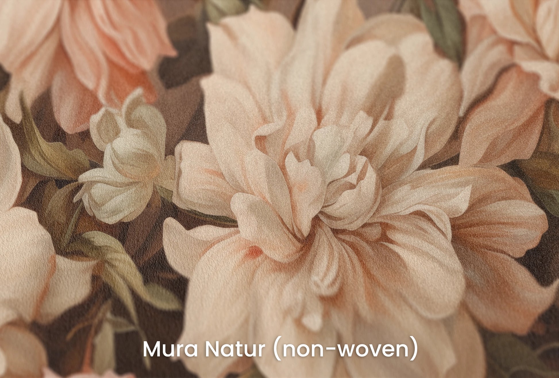 Zbliżenie na artystyczną fototapetę o nazwie Vintage Bloom na podłożu Mura Natur (non-woven) - naturalne i ekologiczne podłoże.