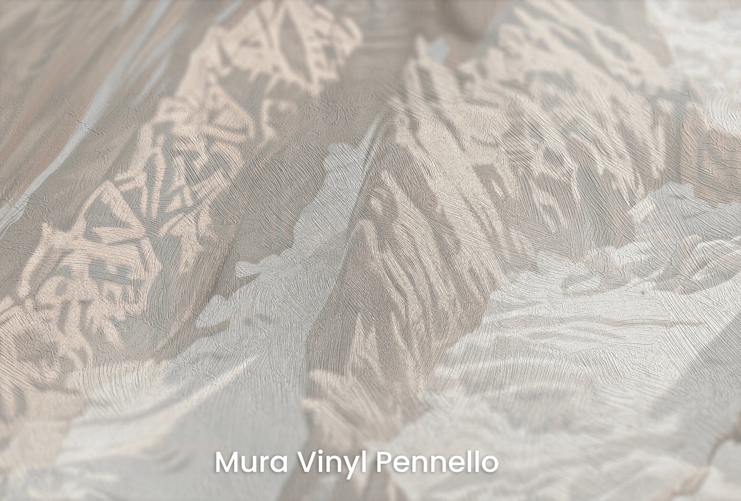 Zbliżenie na artystyczną fototapetę o nazwie Gentle Slopes na podłożu Mura Vinyl Pennello - faktura pociągnięć pędzla malarskiego.