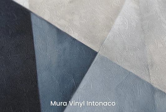 Zbliżenie na artystyczną fototapetę o nazwie Monochrome Sails II na podłożu Mura Vinyl Intonaco - struktura tartego tynku.