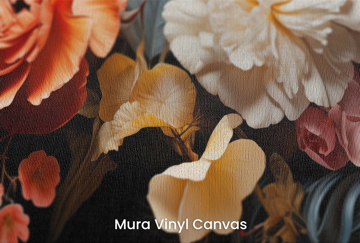 Zbliżenie na artystyczną fototapetę o nazwie Baroque Splendor #2 na podłożu Mura Vinyl Canvas - faktura naturalnego płótna.