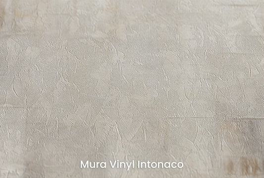 Zbliżenie na artystyczną fototapetę o nazwie Abstract Canvas na podłożu Mura Vinyl Intonaco - struktura tartego tynku.