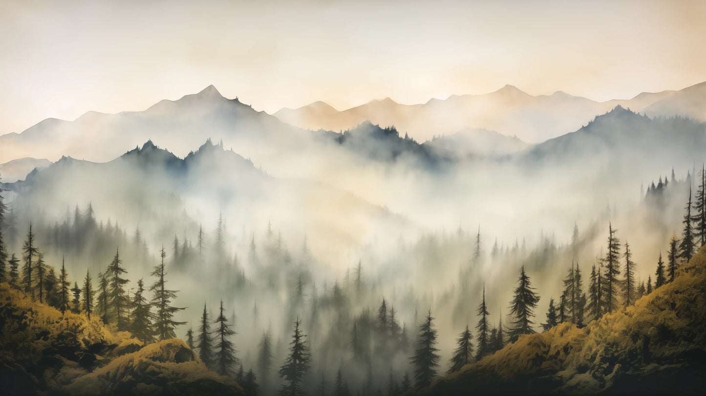 Prezentacja całego wzoru fototapety o nazwie Misty Dawn