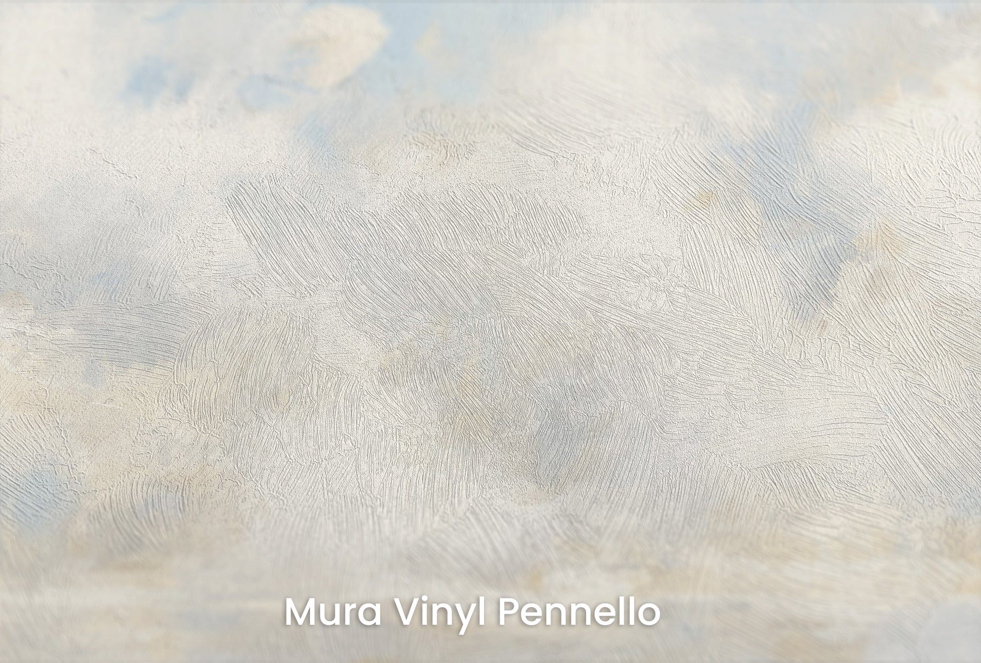Zbliżenie na artystyczną fototapetę o nazwie AURORAL MIST HORIZON na podłożu Mura Vinyl Pennello - faktura pociągnięć pędzla malarskiego.