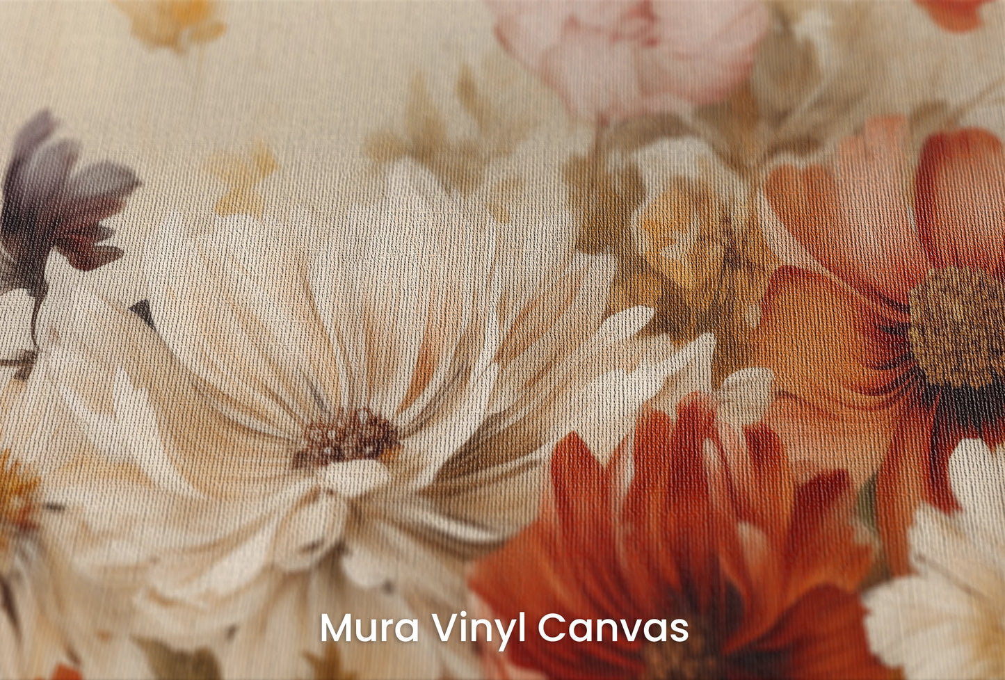 Zbliżenie na artystyczną fototapetę o nazwie Autumn Whisper #3 na podłożu Mura Vinyl Canvas - faktura naturalnego płótna.