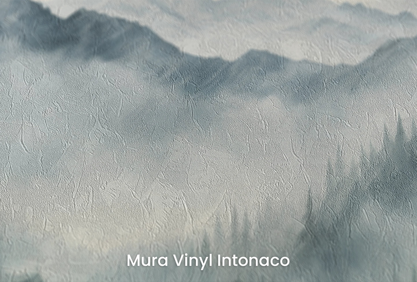 Zbliżenie na artystyczną fototapetę o nazwie Blue Haze na podłożu Mura Vinyl Intonaco - struktura tartego tynku.