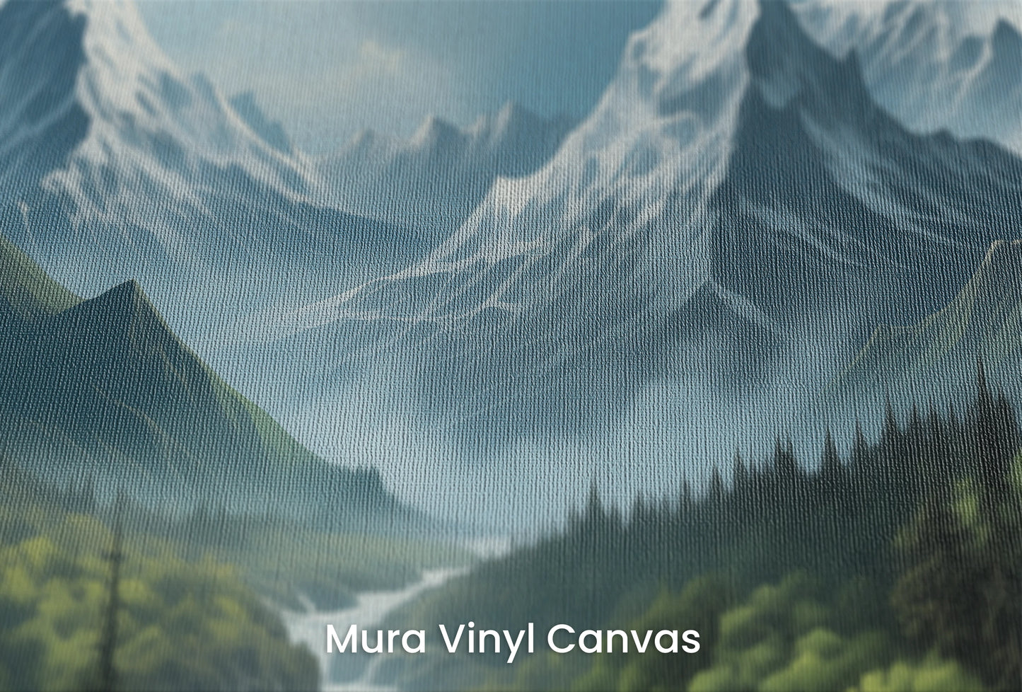 Zbliżenie na artystyczną fototapetę o nazwie Enchanted Valley #2 na podłożu Mura Vinyl Canvas - faktura naturalnego płótna.