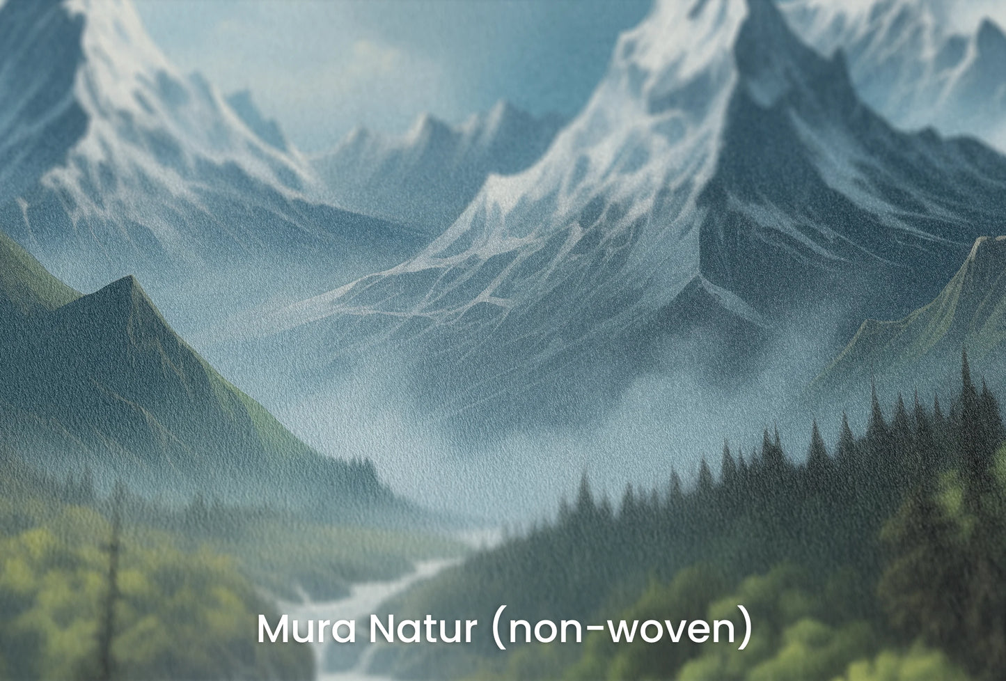 Zbliżenie na artystyczną fototapetę o nazwie Enchanted Valley #2 na podłożu Mura Natur (non-woven) - naturalne i ekologiczne podłoże.