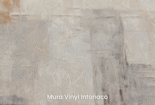 Zbliżenie na artystyczną fototapetę o nazwie Tonal Elegance #2 na podłożu Mura Vinyl Intonaco - struktura tartego tynku.