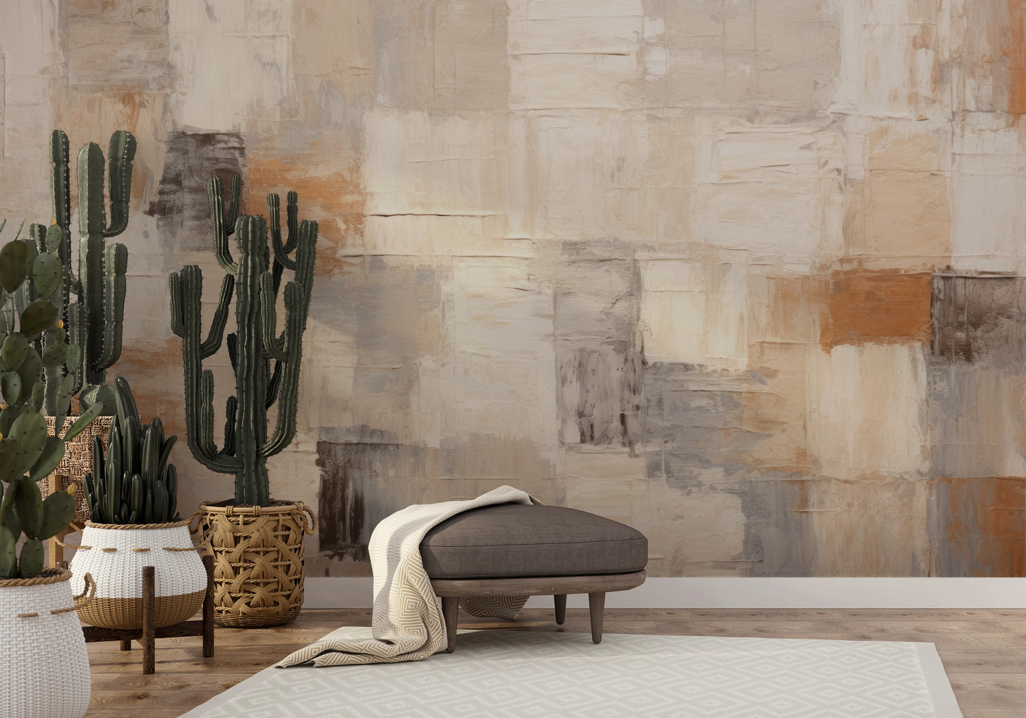 Fototapeta artystyczna o nazwie Tonal Elegance #2 pokazana w aranżacji wnętrza.