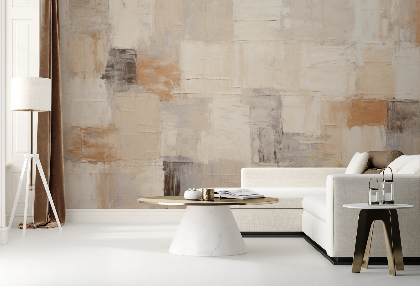 Wzór fototapety artystycznej o nazwie Tonal Elegance #2 pokazanej w aranżacji wnętrza.