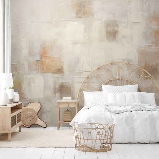 Wzór fototapety artystycznej o nazwie Modern Patchwork pokazanej w aranżacji wnętrza.