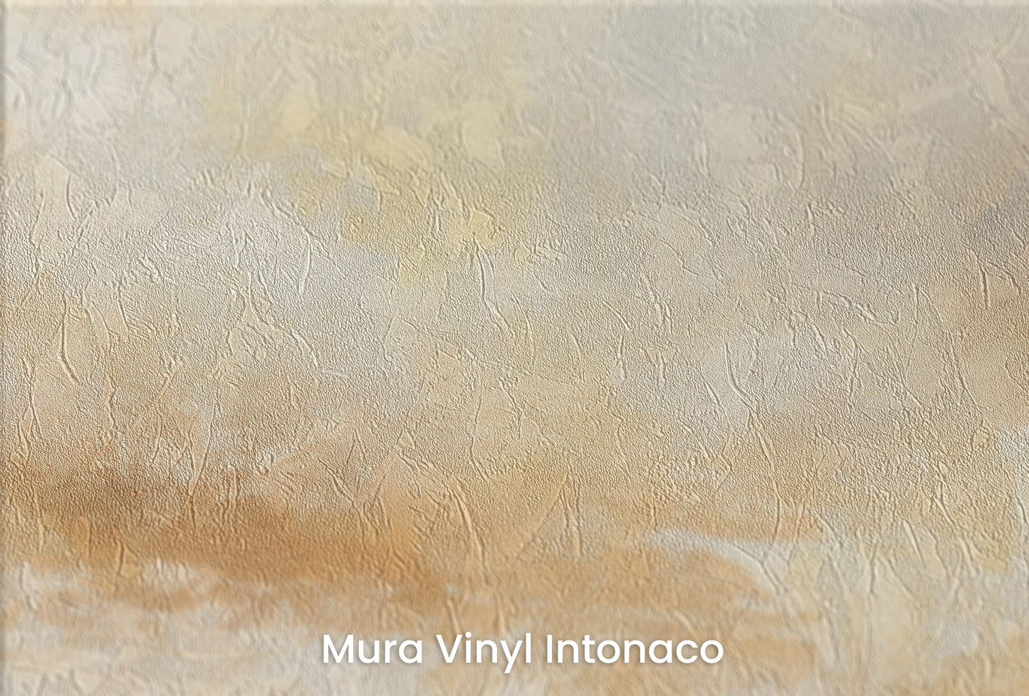 Zbliżenie na artystyczną fototapetę o nazwie SUNLIT HAZE REFLECTION na podłożu Mura Vinyl Intonaco - struktura tartego tynku.