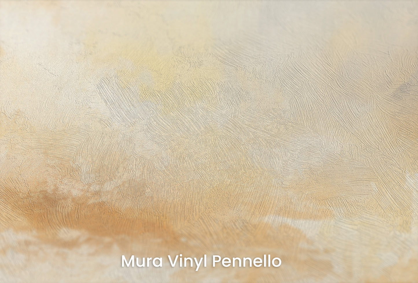 Zbliżenie na artystyczną fototapetę o nazwie SUNLIT HAZE REFLECTION na podłożu Mura Vinyl Pennello - faktura pociągnięć pędzla malarskiego.