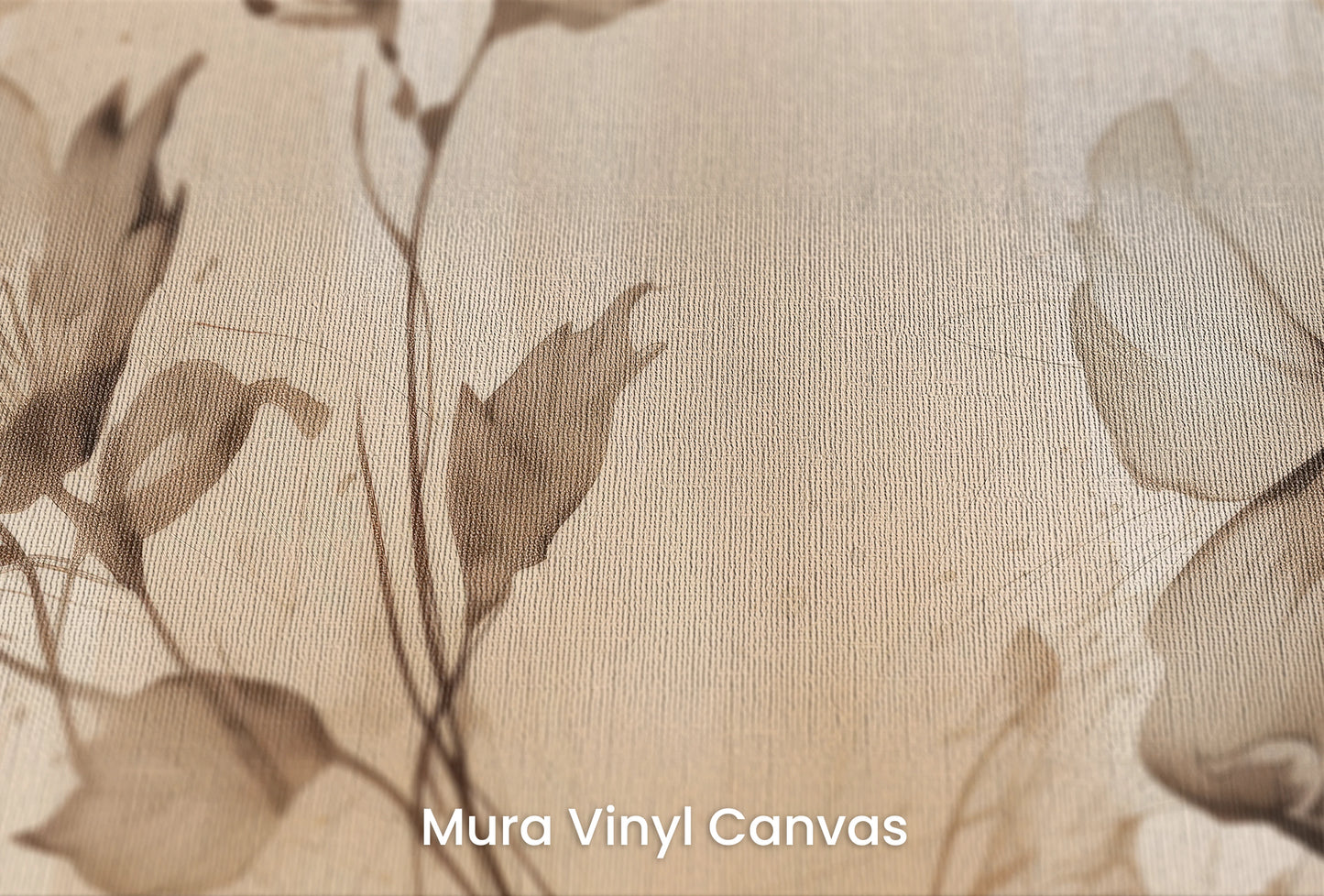 Zbliżenie na artystyczną fototapetę o nazwie Monochrome Botanica na podłożu Mura Vinyl Canvas - faktura naturalnego płótna.