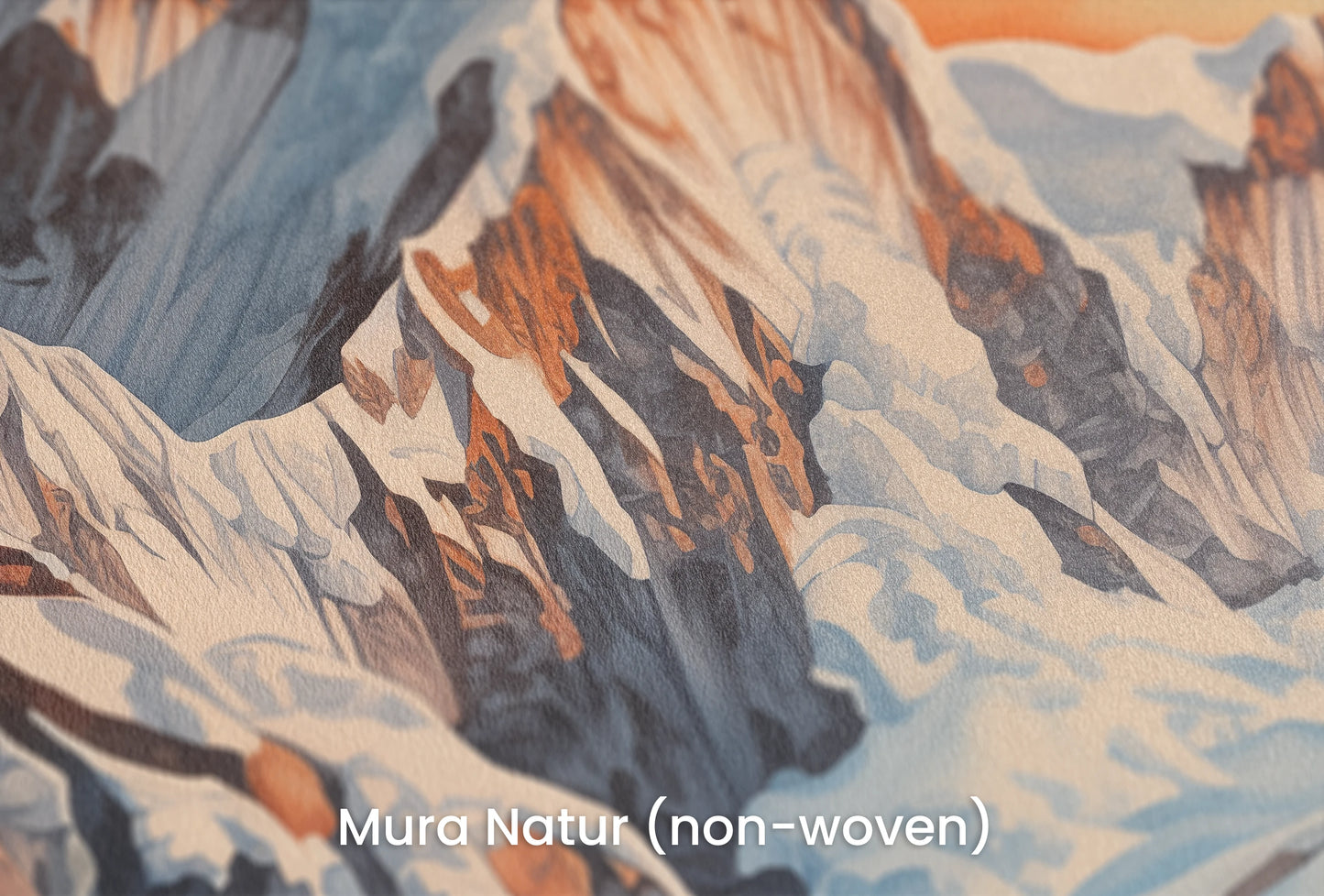 Zbliżenie na artystyczną fototapetę o nazwie Sunrise Majesty na podłożu Mura Natur (non-woven) - naturalne i ekologiczne podłoże.