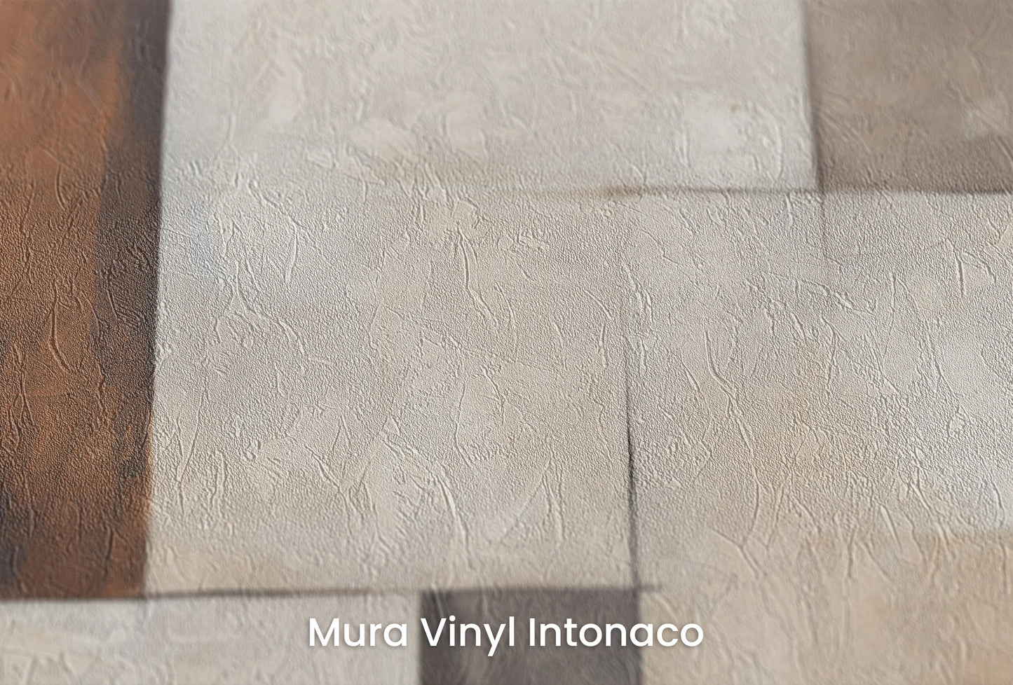 Zbliżenie na artystyczną fototapetę o nazwie Abstract Earth Tones na podłożu Mura Vinyl Intonaco - struktura tartego tynku.