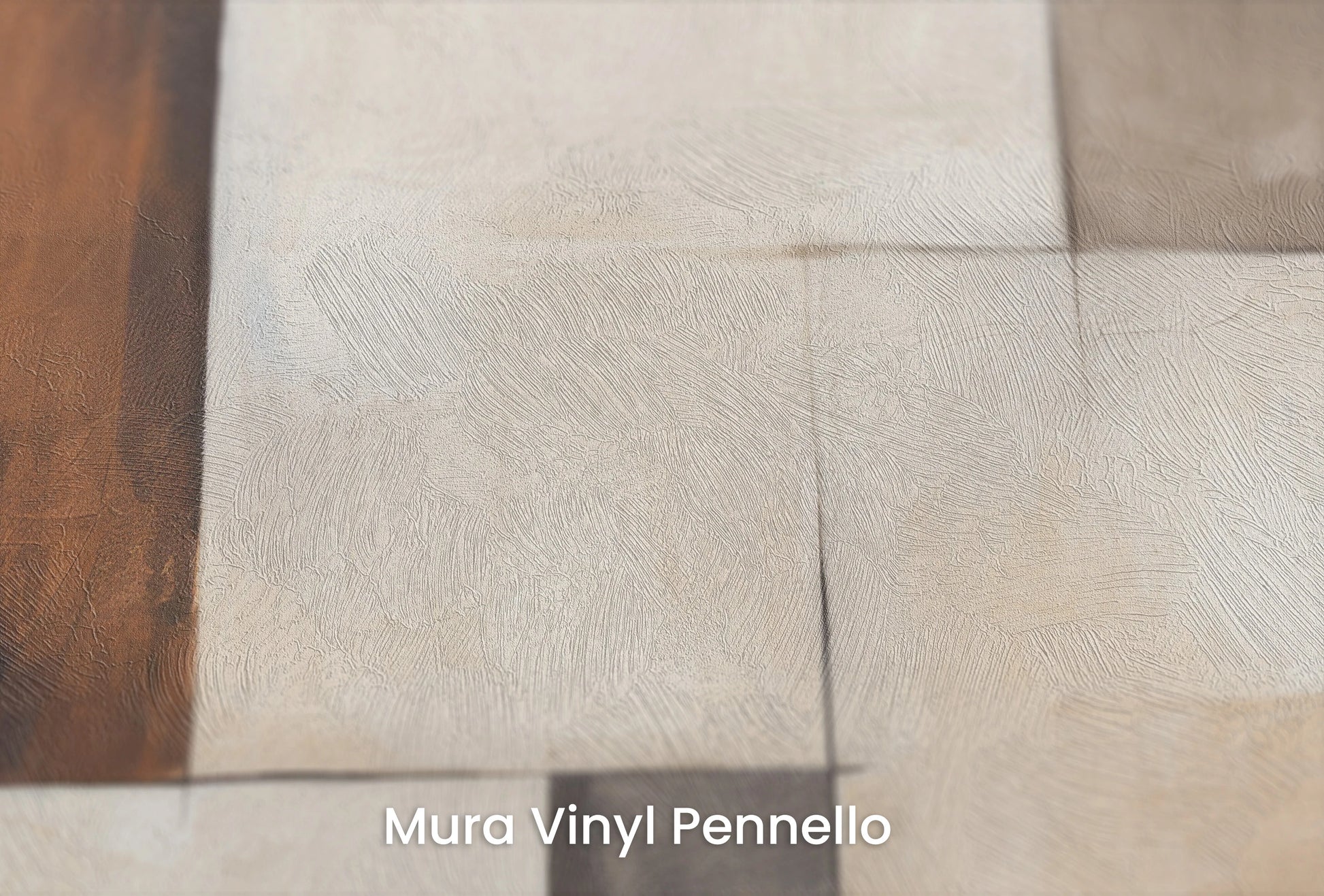 Zbliżenie na artystyczną fototapetę o nazwie Abstract Earth Tones na podłożu Mura Vinyl Pennello - faktura pociągnięć pędzla malarskiego.