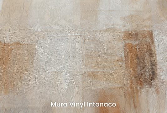 Zbliżenie na artystyczną fototapetę o nazwie Contemporary Beige na podłożu Mura Vinyl Intonaco - struktura tartego tynku.