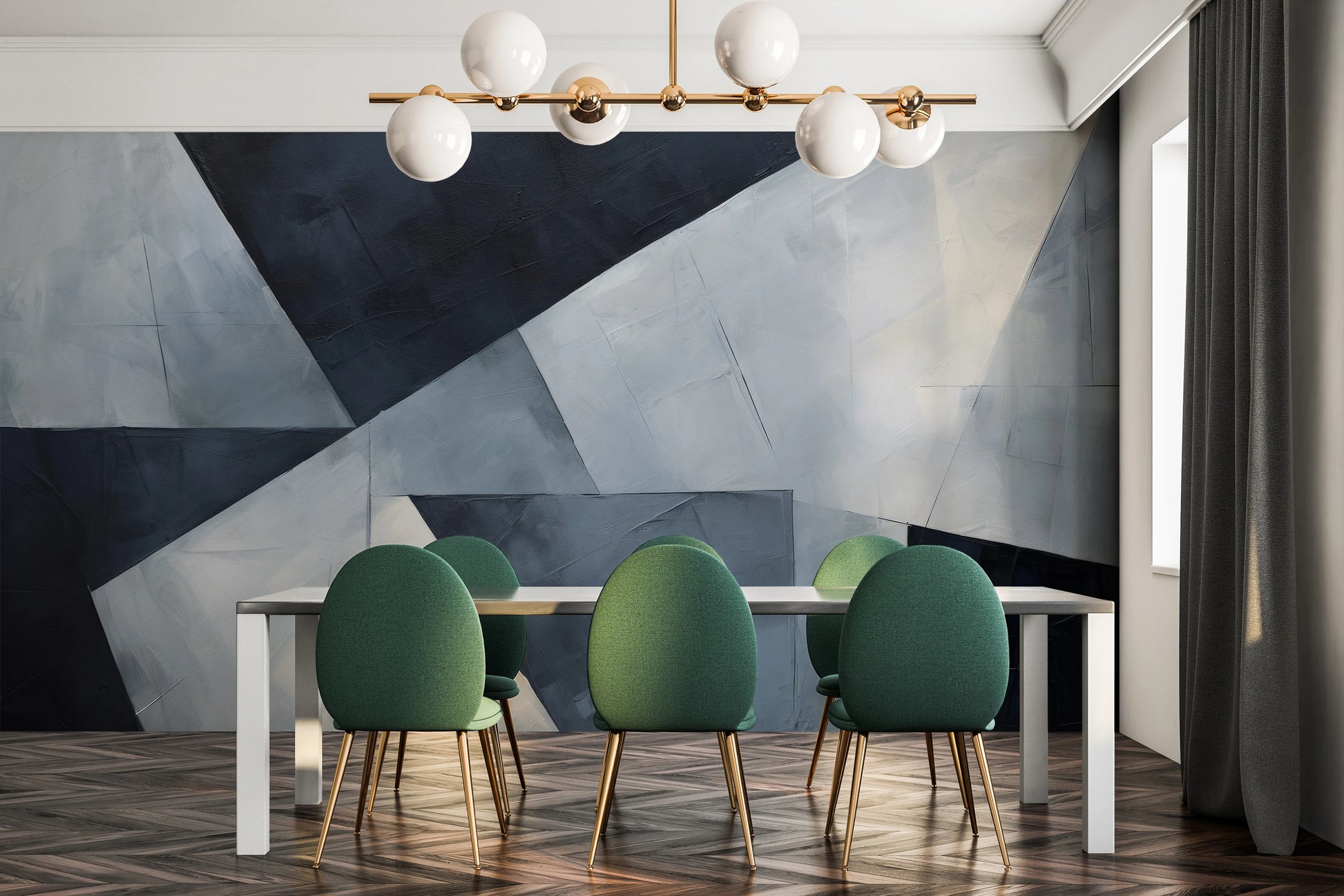 Fototapeta malowana o nazwie Elegant Geometric Simplicity pokazana w aranżacji wnętrza.