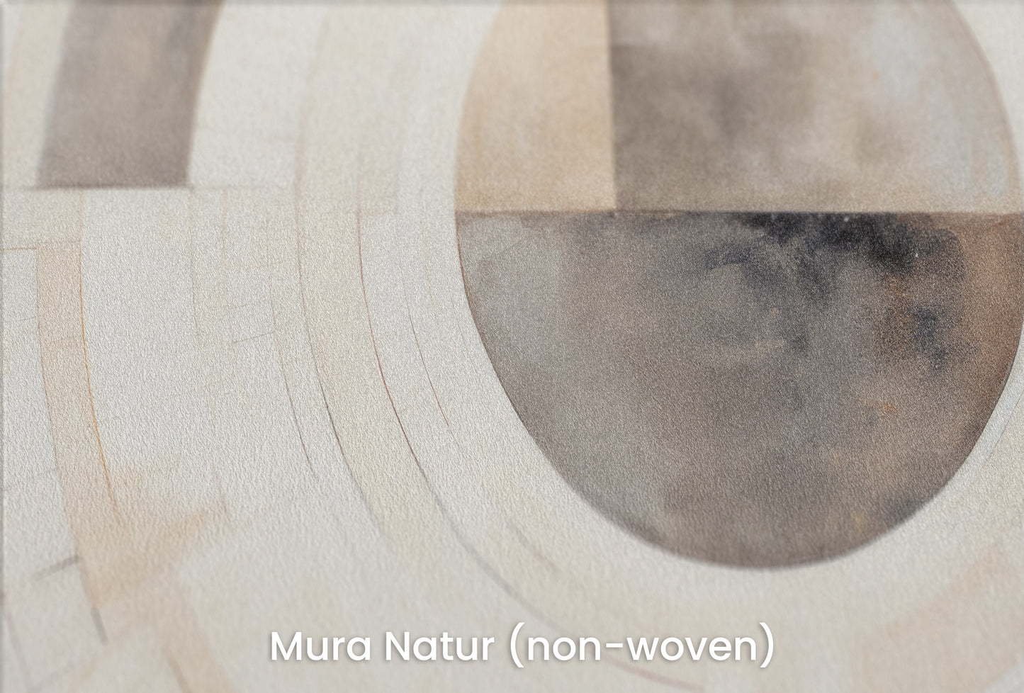 Zbliżenie na artystyczną fototapetę o nazwie GEOMETRIC SPHERICAL ECLIPSE na podłożu Mura Natur (non-woven) - naturalne i ekologiczne podłoże.