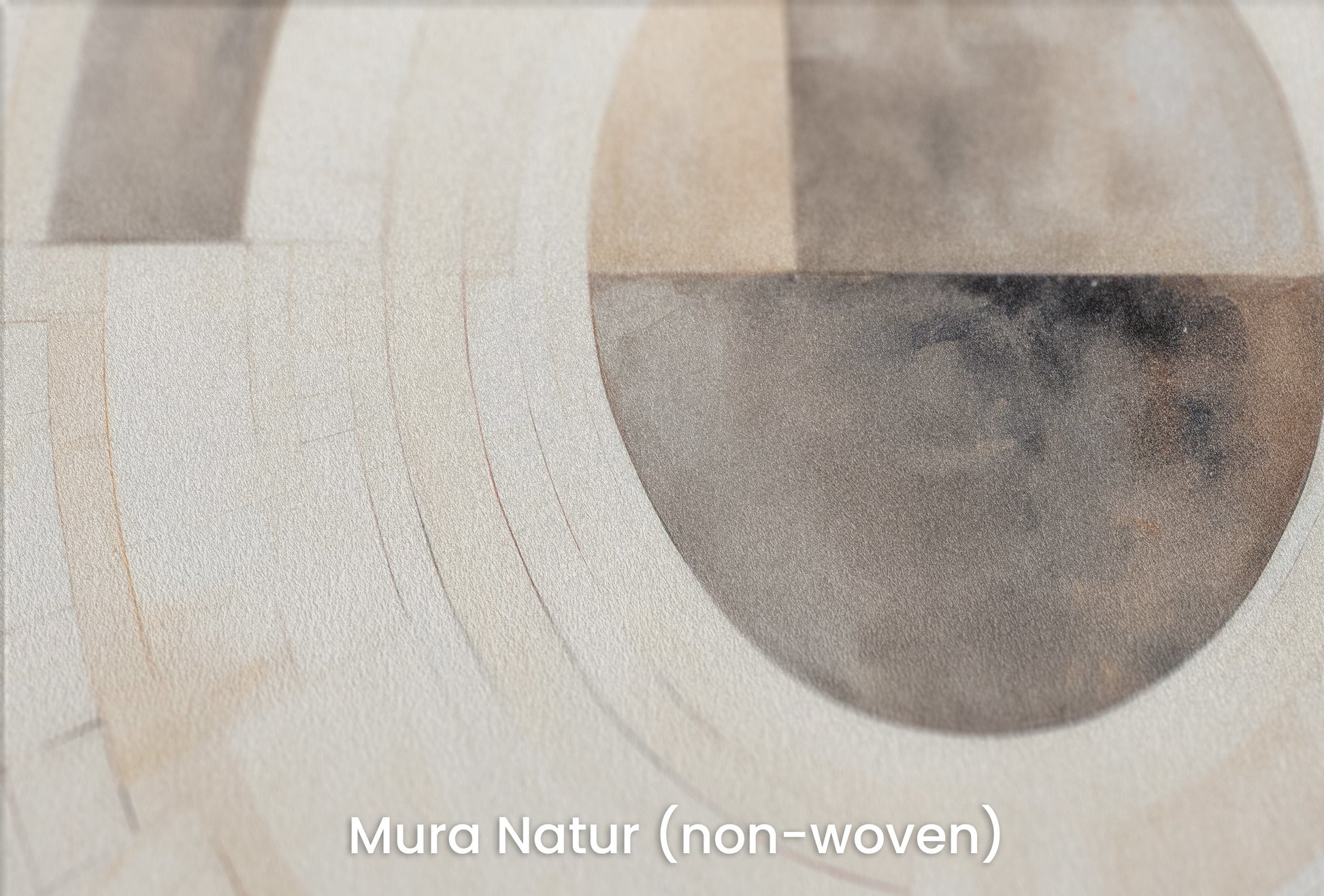 Zbliżenie na artystyczną fototapetę o nazwie GEOMETRIC SPHERICAL ECLIPSE na podłożu Mura Natur (non-woven) - naturalne i ekologiczne podłoże.