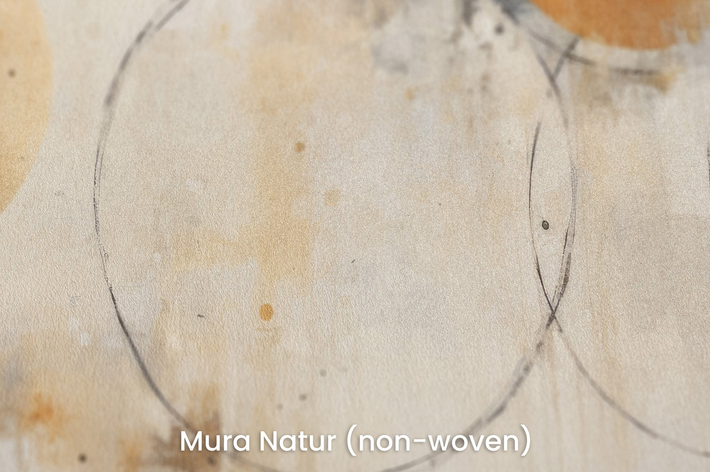 Zbliżenie na artystyczną fototapetę o nazwie ABSTRACT ORBITAL HARMONY na podłożu Mura Natur (non-woven) - naturalne i ekologiczne podłoże.