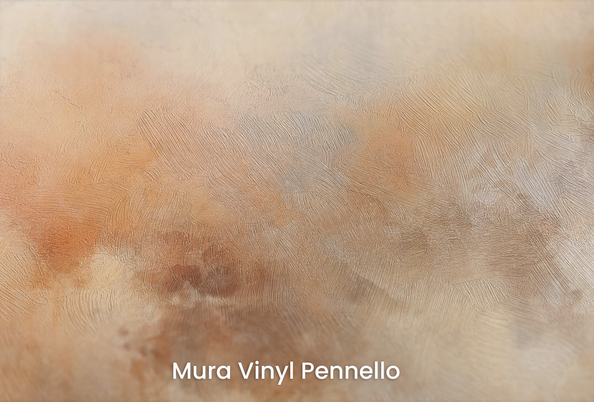 Zbliżenie na artystyczną fototapetę o nazwie AMBER DAWN ABSTRACT na podłożu Mura Vinyl Pennello - faktura pociągnięć pędzla malarskiego.