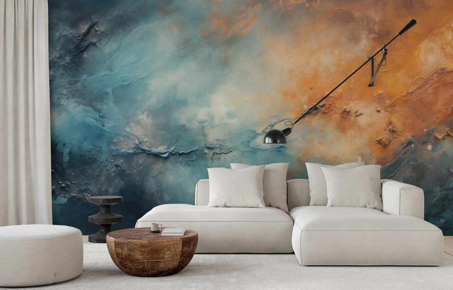 Wzór fototapety o nazwie Neptune's Mystery pokazanej w kontekście pomieszczenia.