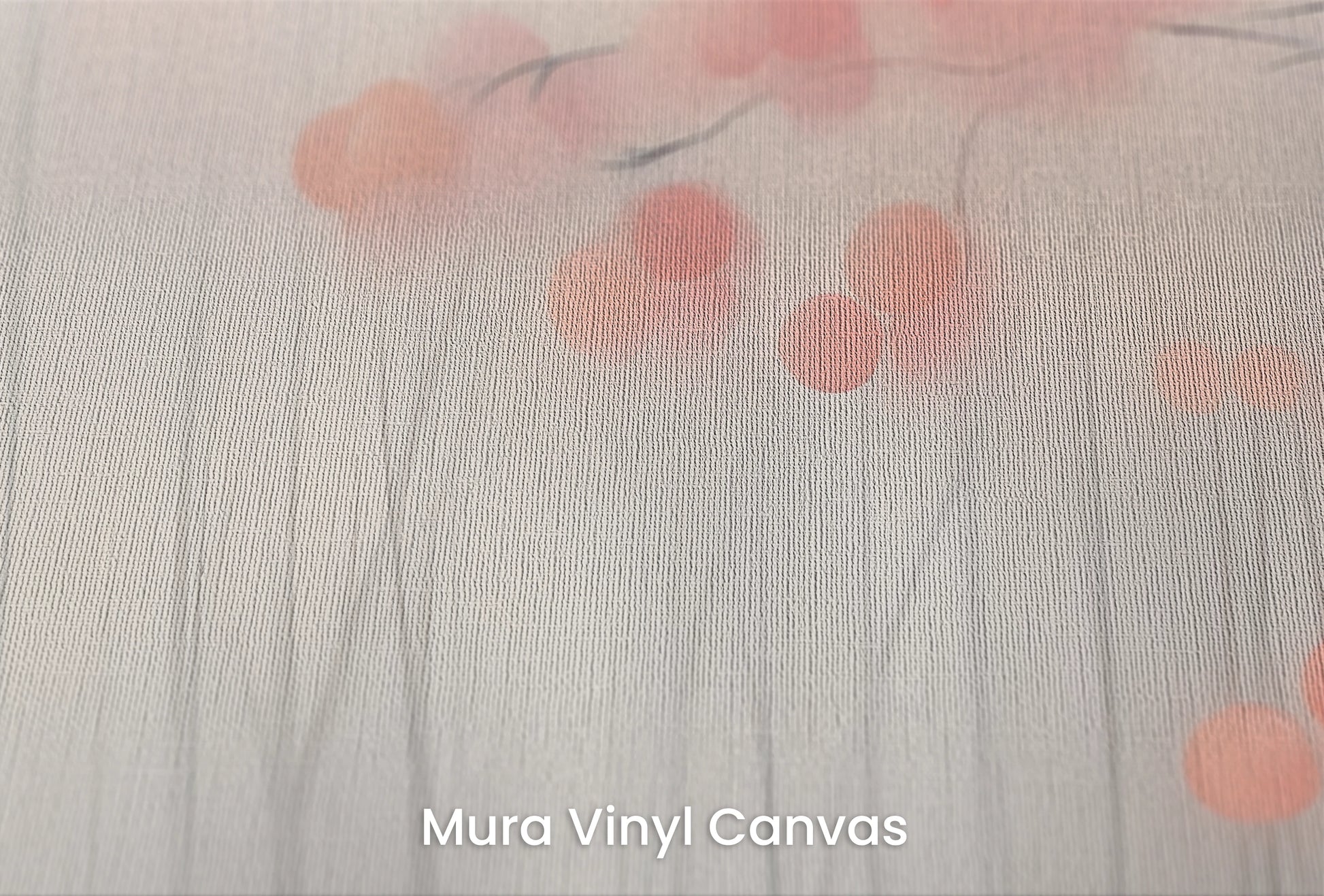 Zbliżenie na artystyczną fototapetę o nazwie Tranquil Blush na podłożu Mura Vinyl Canvas - faktura naturalnego płótna.