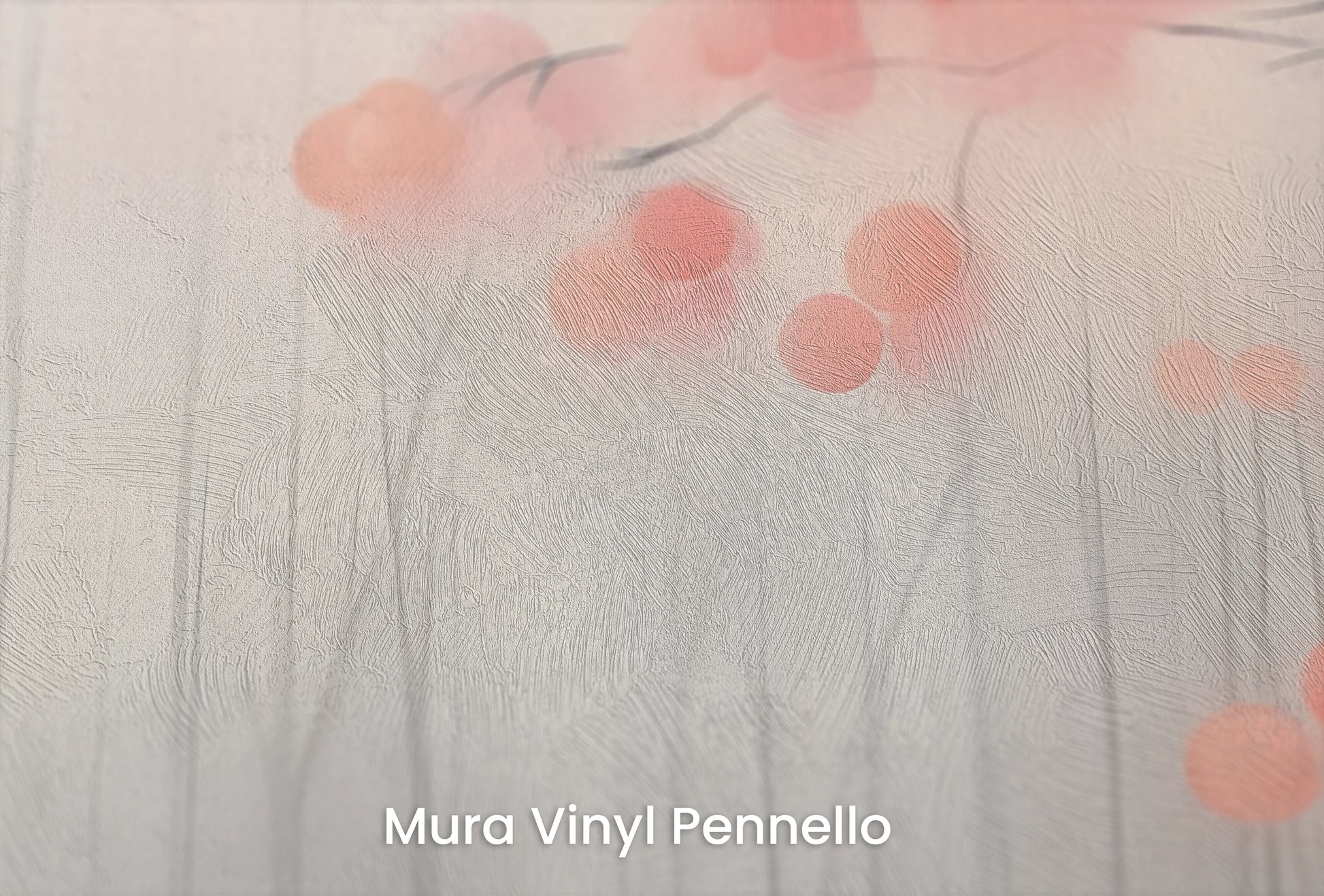 Zbliżenie na artystyczną fototapetę o nazwie Tranquil Blush na podłożu Mura Vinyl Pennello - faktura pociągnięć pędzla malarskiego.