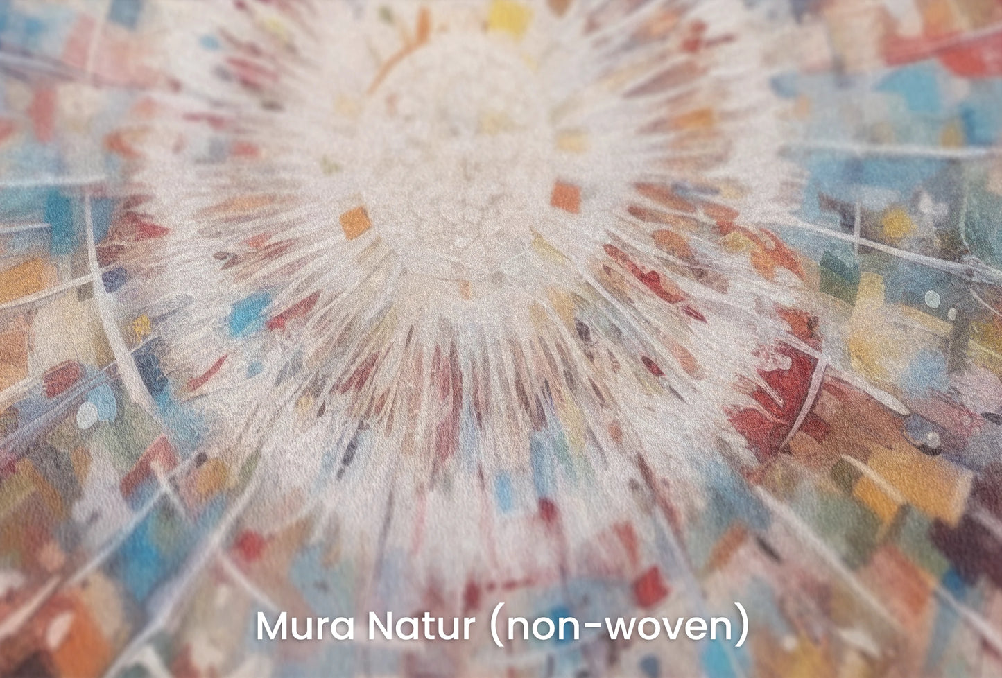 Zbliżenie na artystyczną fototapetę o nazwie Cosmic Explosion na podłożu Mura Natur (non-woven) - naturalne i ekologiczne podłoże.