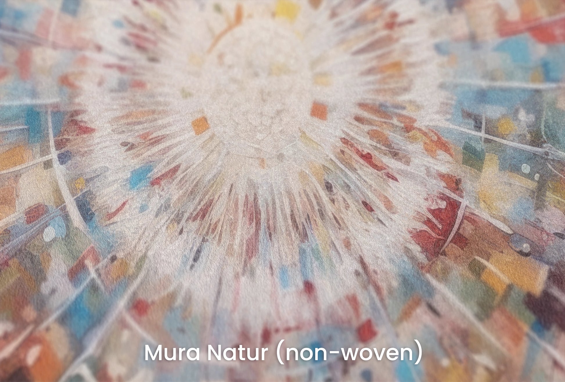 Zbliżenie na artystyczną fototapetę o nazwie Cosmic Explosion na podłożu Mura Natur (non-woven) - naturalne i ekologiczne podłoże.