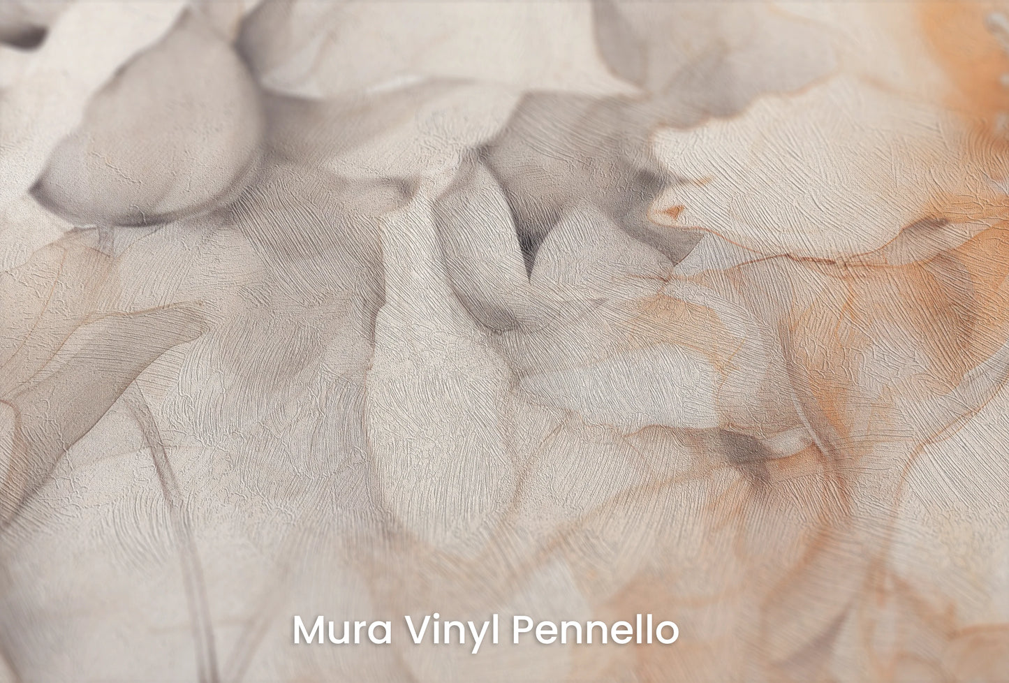 Zbliżenie na artystyczną fototapetę o nazwie Blush Harmony na podłożu Mura Vinyl Pennello - faktura pociągnięć pędzla malarskiego.