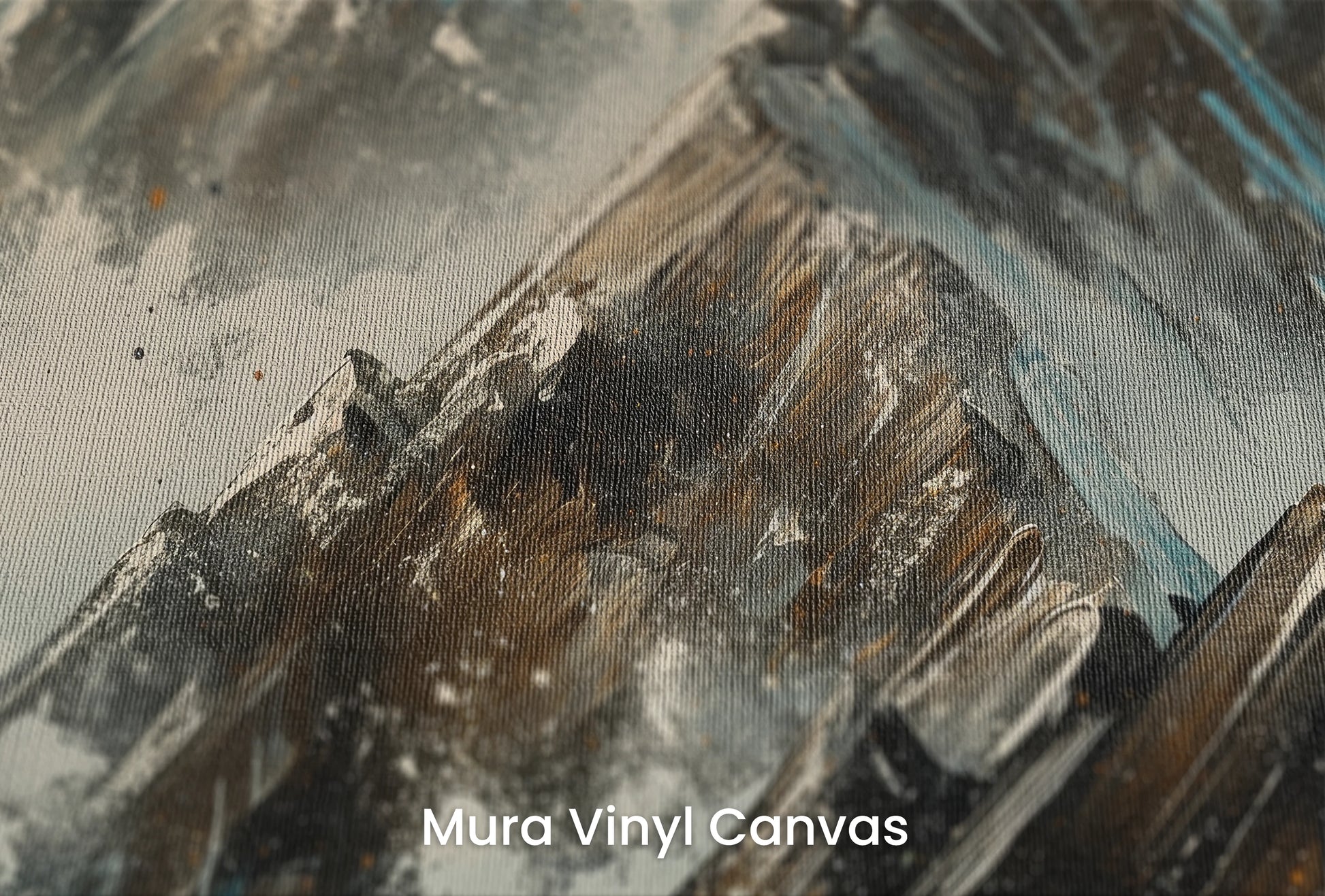 Zbliżenie na artystyczną fototapetę o nazwie Crystalline Heights #2 na podłożu Mura Vinyl Canvas - faktura naturalnego płótna.